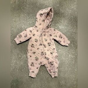 Newborn Floral Quilted Winter Hoodie Jacket
